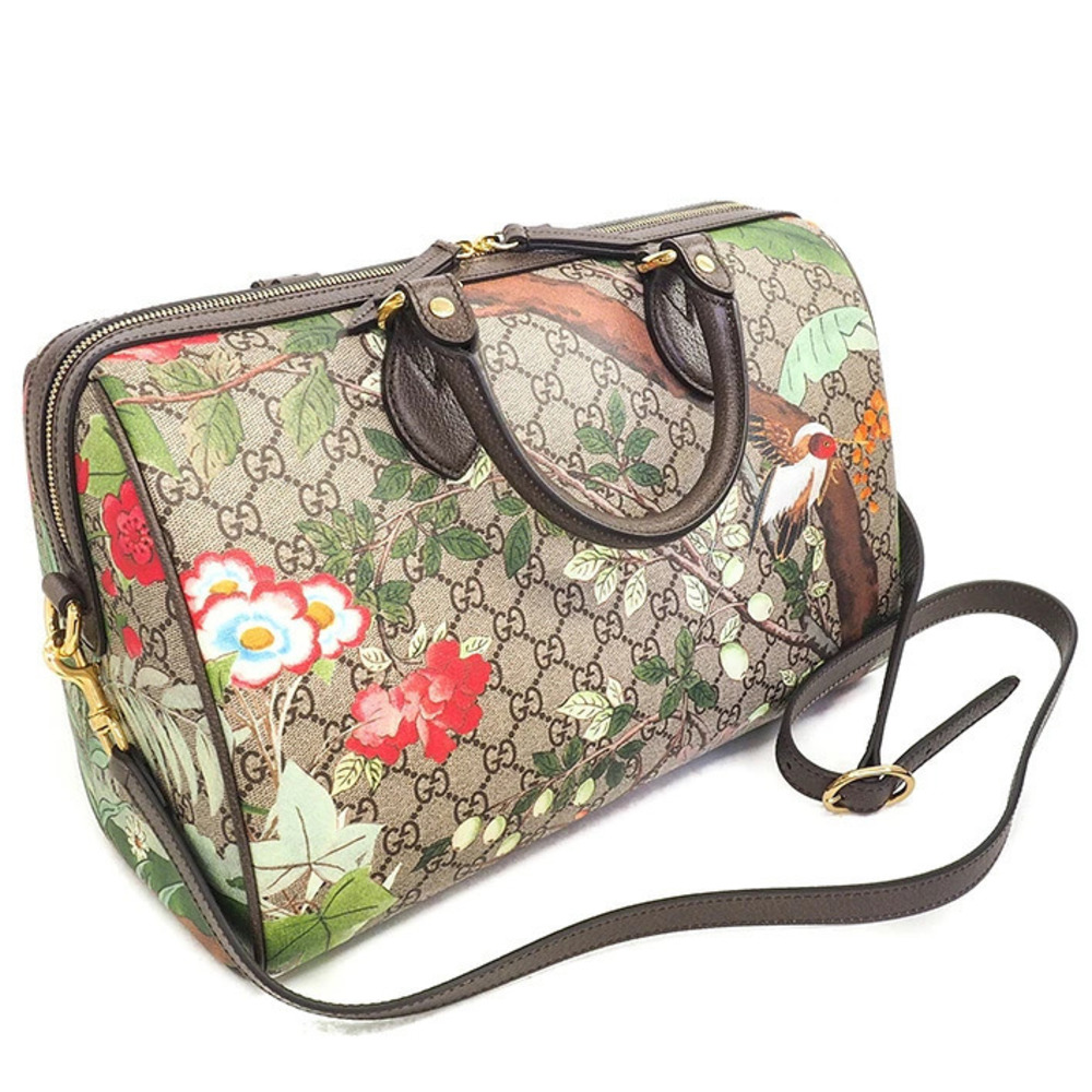 Gucci Flower Bag Floral Flower Green Supreme GG Red Bird Tian Boston Handbag